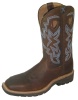 Twisted X MLCW003 for $164.99 Men's' Pull On Work Lite Boot with Brown Pebble Leather Foot and a New Wide Toe